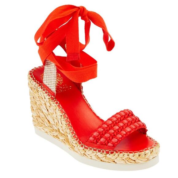 Vince Camuto Shoes - Vince Camuto NWOT Brisshel Leather Espadrille Wedge Orange Sandal. No box.